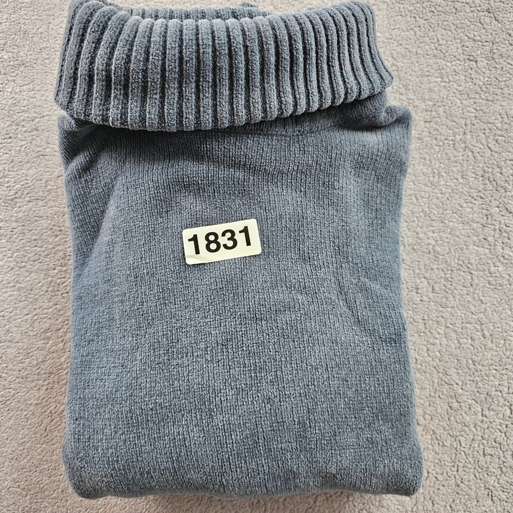 Eddie Bauer Sweater Womens Small Gray Rib Knit Soft Stretch Turtleneck Pullover - Picture 9 of 9